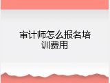 审计师怎么报名培训费用