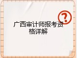 广西审计师报考资格详解