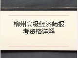 柳州高级经济师报考资格详解