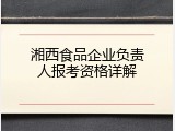湘西食品企业负责人报考资格详解