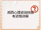 湘西心理咨询师报考资格详解