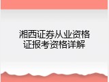 湘西证券从业资格证报考资格详解
