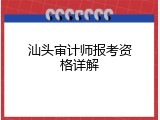 汕头审计师报考资格详解