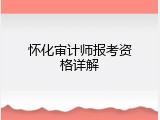 怀化审计师报考资格详解