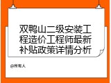 双鸭山二级安装工程造价工程师最新补贴政策详情分析