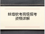 蚌埠软考高级报考资格详解