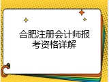 合肥注册会计师报考资格详解