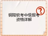 铜陵软考中级报考资格详解