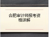 合肥审计师报考资格详解