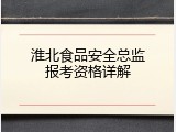 淮北食品安全总监报考资格详解