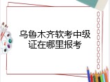 乌鲁木齐软考中级证在哪里报考