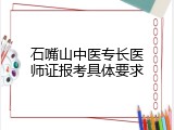 石嘴山中医专长医师证报考具体要求