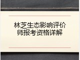 林芝生态影响评价师报考资格详解