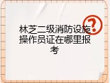 林芝二级消防设施操作员证在哪里报考