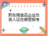 黔东南食品企业负责人证在哪里报考