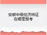 安顺中级经济师证在哪里报考