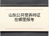 山东公共营养师证在哪里报考