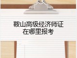 鞍山高级经济师证在哪里报考