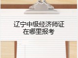 辽宁中级经济师证在哪里报考