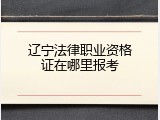 辽宁法律职业资格证在哪里报考