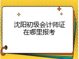 沈阳初级会计师证在哪里报考