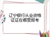 辽宁银行从业资格证证在哪里报考
