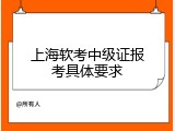 上海软考中级证报考具体要求