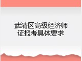武清区高级经济师证报考具体要求