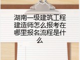 湖南一级建筑工程建造师怎么报考在哪里报名流程是什么