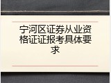 宁河区证券从业资格证证报考具体要求
