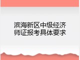 滨海新区中级经济师证报考具体要求