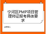 宁河区PMP项目管理师证报考具体要求