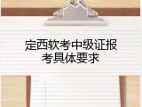 定西软考中级证报考具体要求