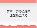 渭南中医传统师承证在哪里报考