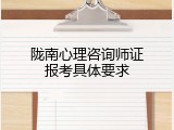 陇南心理咨询师证报考具体要求