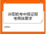 庆阳软考中级证报考具体要求