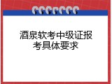 酒泉软考中级证报考具体要求