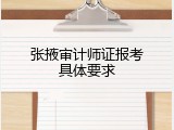 张掖审计师证报考具体要求