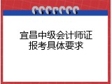 宜昌中级会计师证报考具体要求