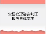 宜昌心理咨询师证报考具体要求
