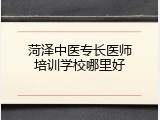 菏泽中医专长医师培训学校哪里好