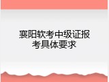 襄阳软考中级证报考具体要求