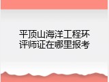 平顶山海洋工程环评师证在哪里报考