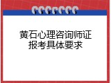 黄石心理咨询师证报考具体要求