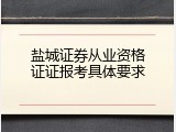 盐城证券从业资格证证报考具体要求