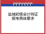 盐城初级会计师证报考具体要求