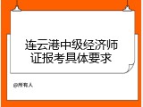 连云港中级经济师证报考具体要求