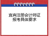 宜宾注册会计师证报考具体要求