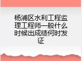 杨浦区水利工程监理工程师一般什么时候出成绩何时发证