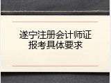 遂宁注册会计师证报考具体要求
